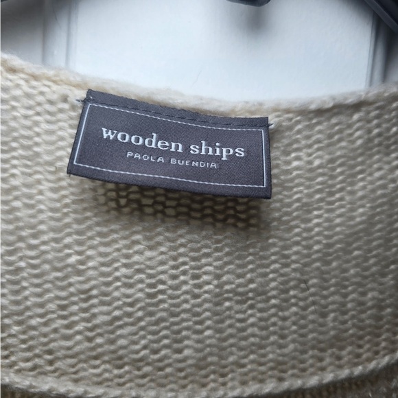 Wooden Ships Paola Buendia XOXO Sweater Cream Sz S/M Soft Mohair Wool Soft LS - Picture 3 of 5